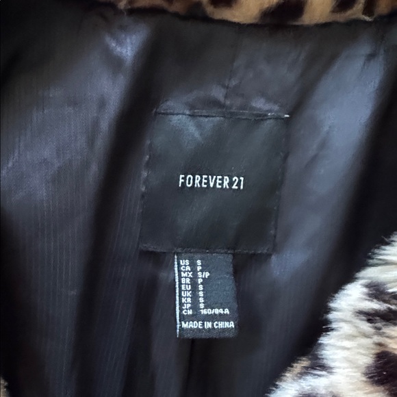 Forever 21 Brown Leopard Teddy Jacket S - Picture 2 of 7